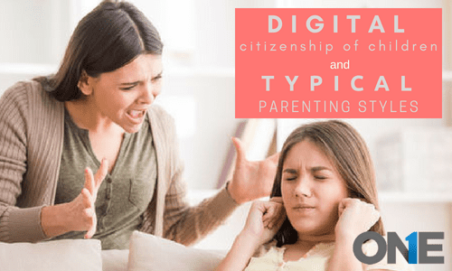 Aumento y aumento de la ciudadanía digital de los niños y los estilos de crianza típicos