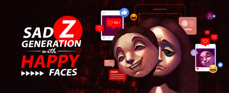 Sad Generation Z with Happy Faces