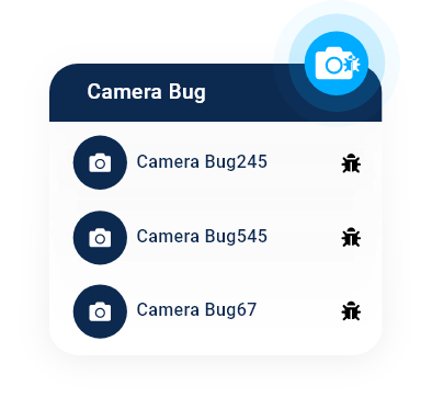 aplicativo de bug da câmera
