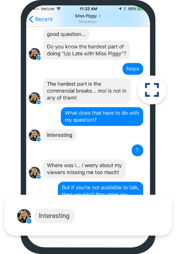 écran de discussion sur Facebook Messenger