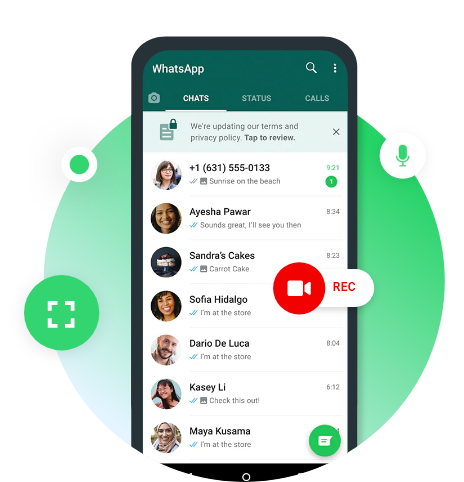 Software de gravação de tela do Whatsapp