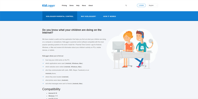Panoramica dell'app KidLogger per il monitoraggio del telefono e il controllo parentale