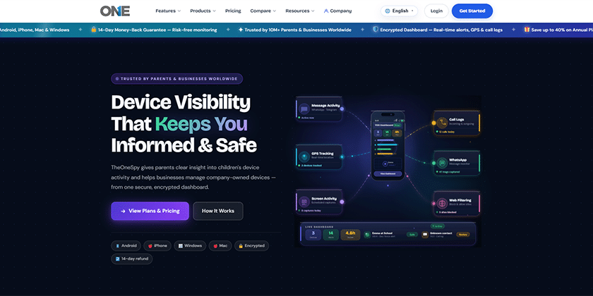 TheOneSpy monitoring app main