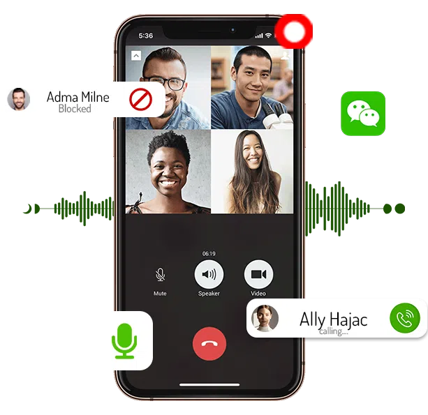 secretly record wechat calls with logs